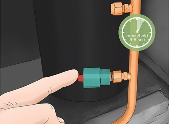 diagram of pressing or holding the reset button for 3-5 sec from wikihow.com